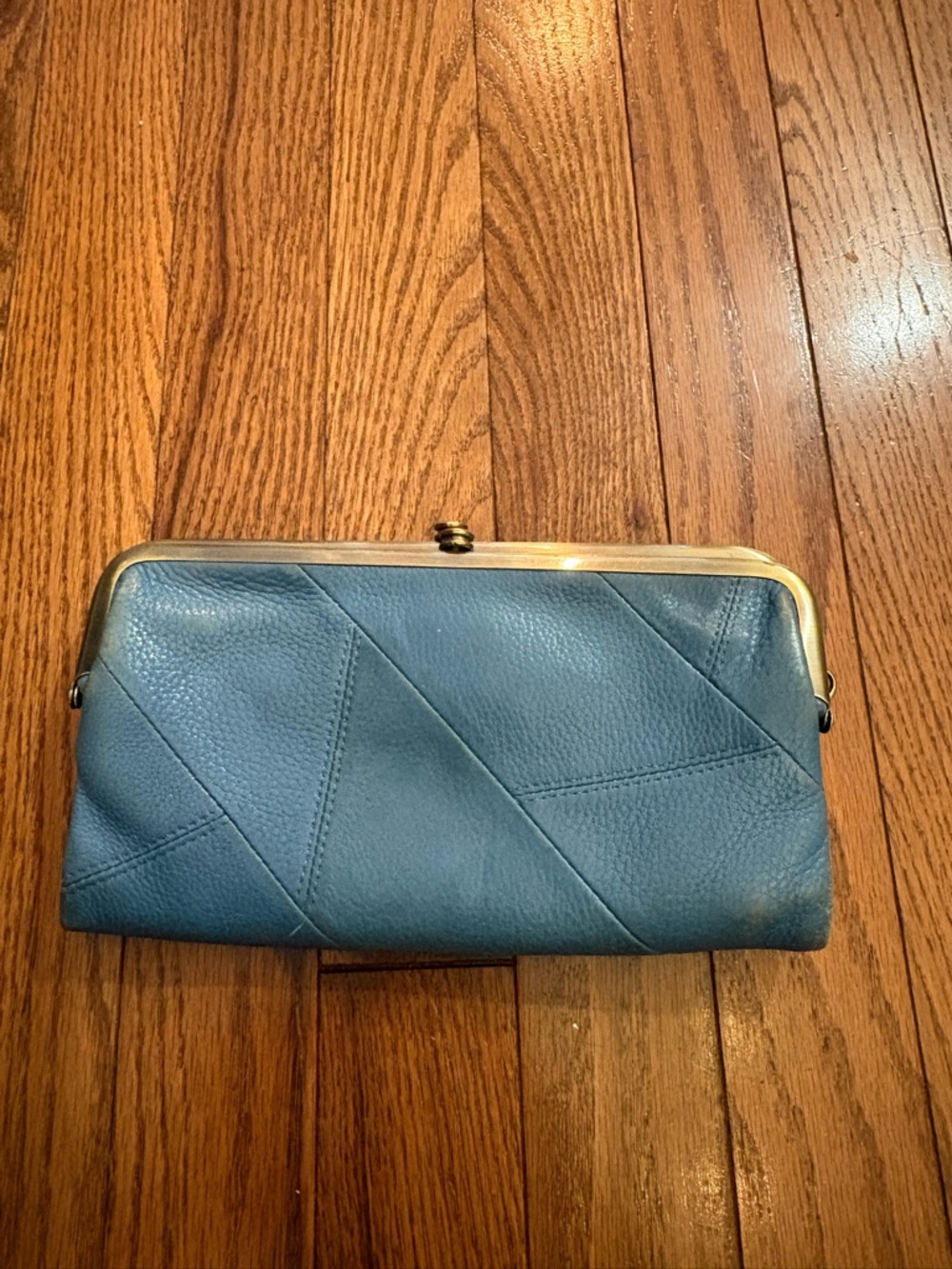 Hobo Blue Leather Frame Clutch Wallet - Women Bags